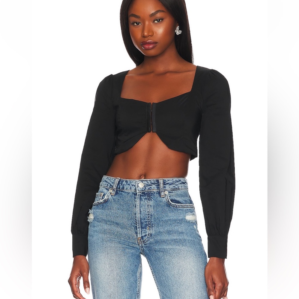 REVOLVE black cropped long sleeve top